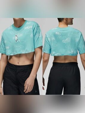 Nike - W Jordan Cropped Tee Aqua size L